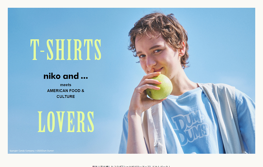 2022 SUMMER T-SHIRT COLLECTION -niko and ... meets AMERICAN FOOD＆CULTURE-