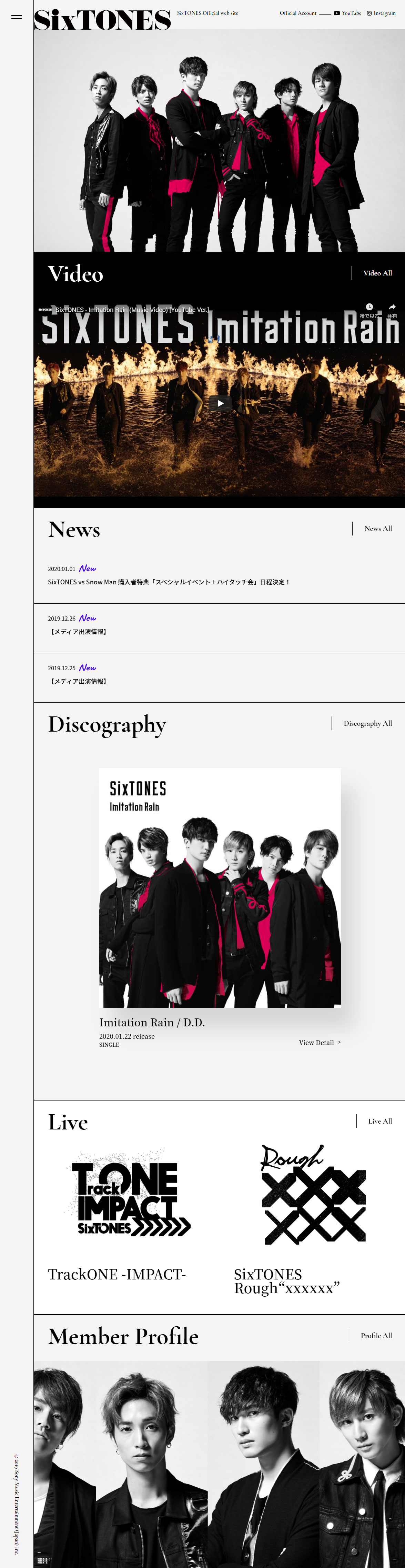SixTONES Official web site