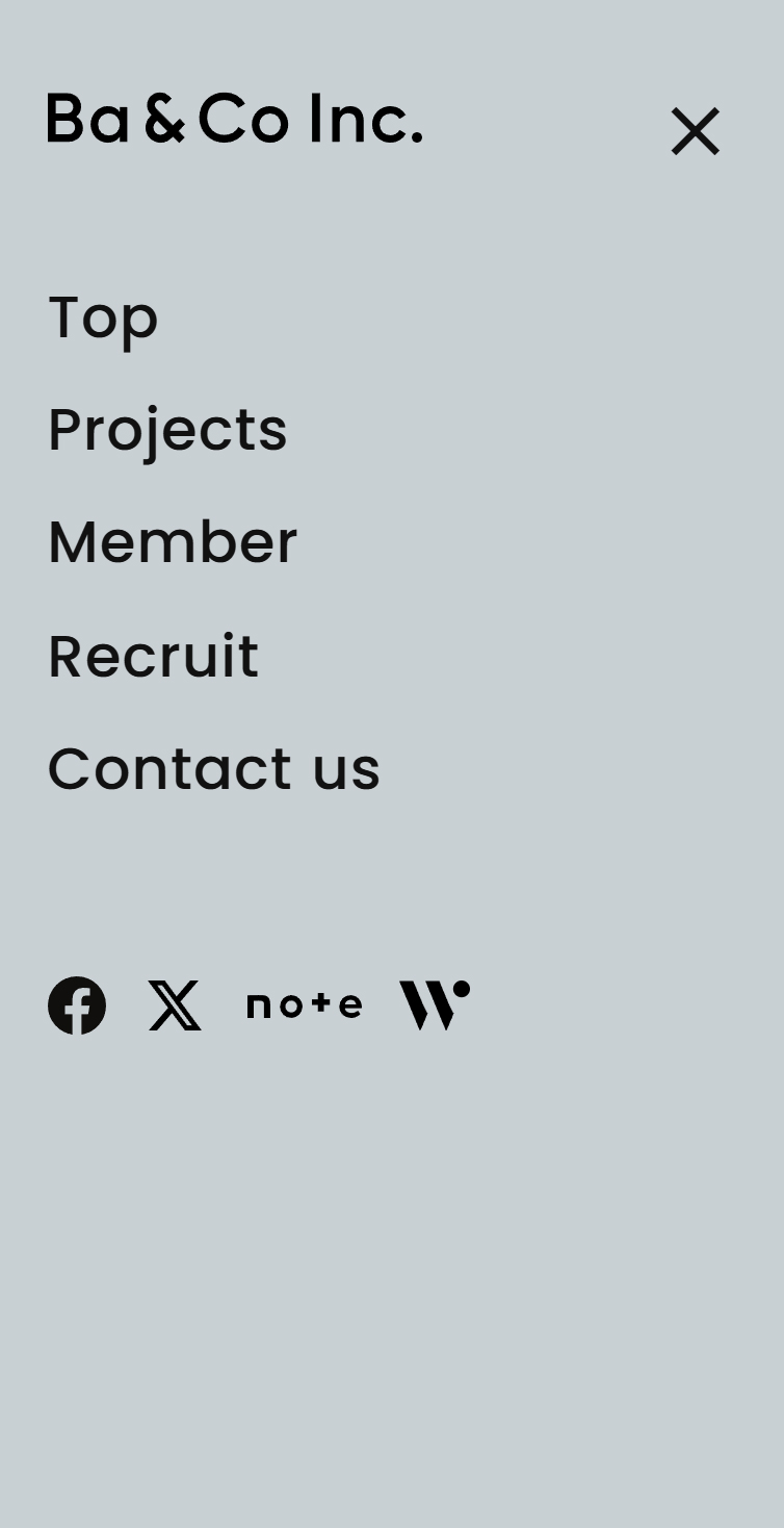 Ba & Co Inc. スマホ版 メニュー