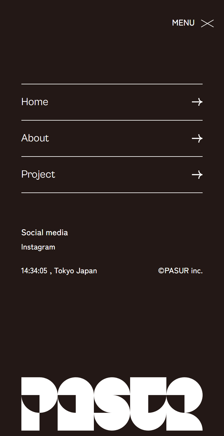 PASUR スマホ版 メニュー