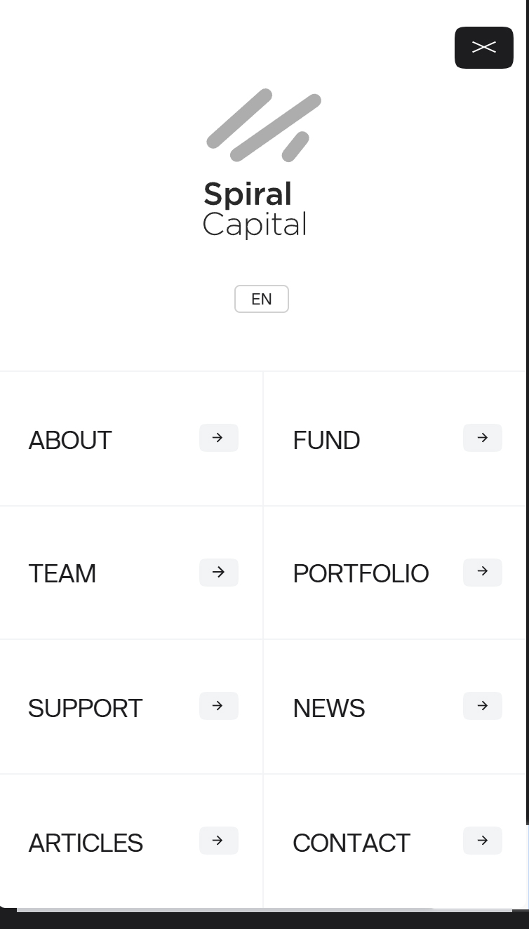 Spiral Capital, Inc. スマホ版 メニュー