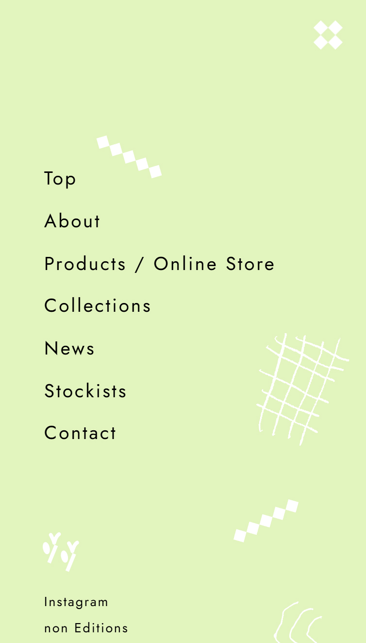 uki by non Editions スマホ版 メニュー